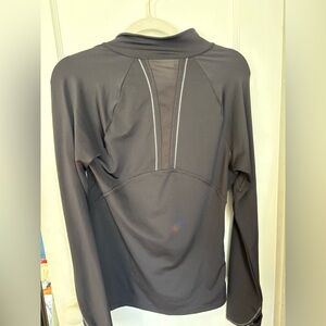 Athleta Black Long Sleeve Performance Tee with Mesh Back Panel